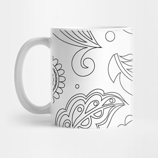 Mandala Pattern Black and White Halloween Fall Autumn Season Mug